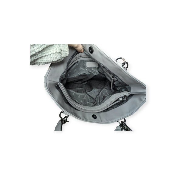 Simply Vera Vera Wang Gray & White Catherine Tote - Picture 8 of 14